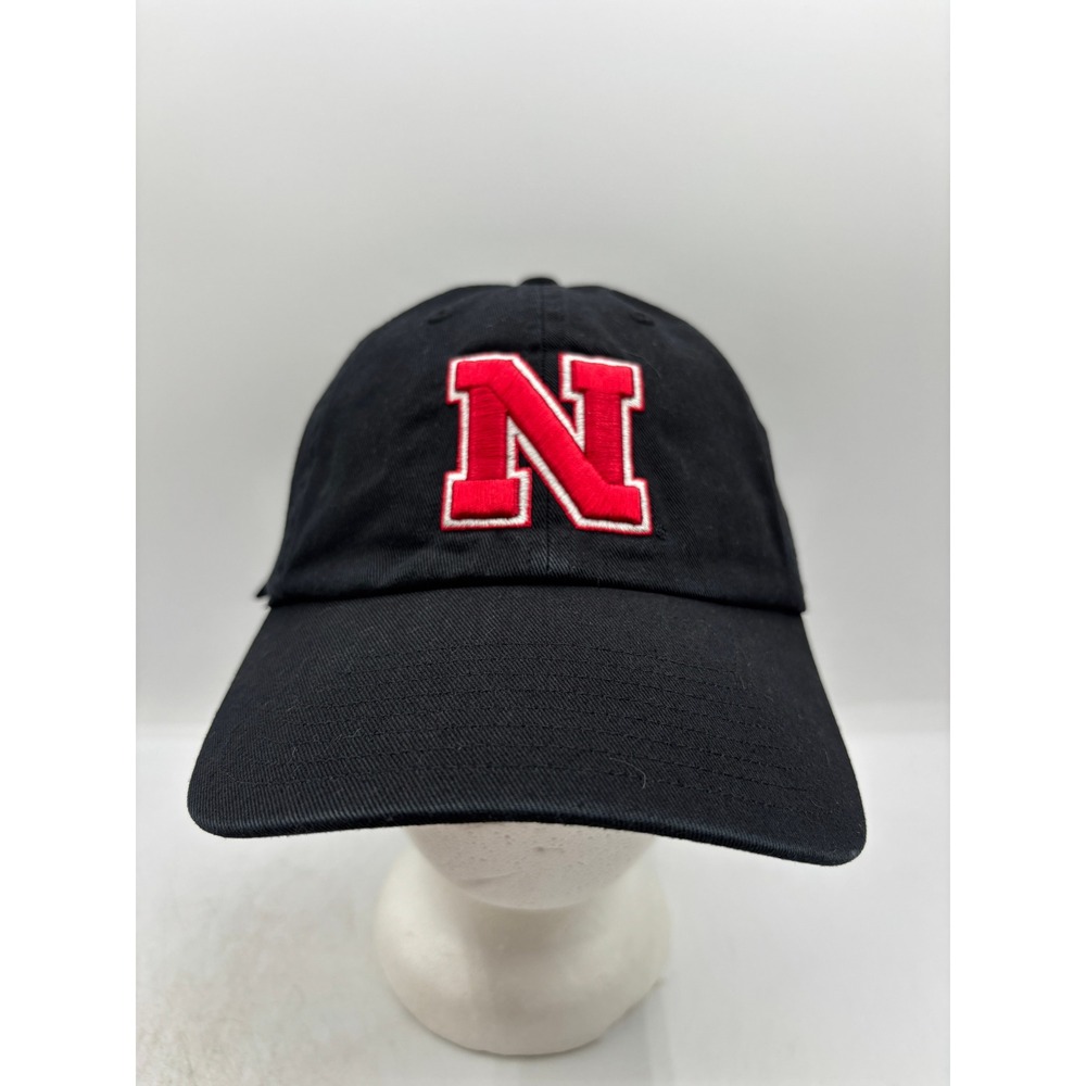 47 Brand Nebraska Cornhuskers Hat Men's Black Embroidered N Logo Strapback OSFM